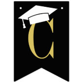 Gefeliciteerd met de Moderne Gold Black Graduation Vlaggetjes (Eerste vlag)