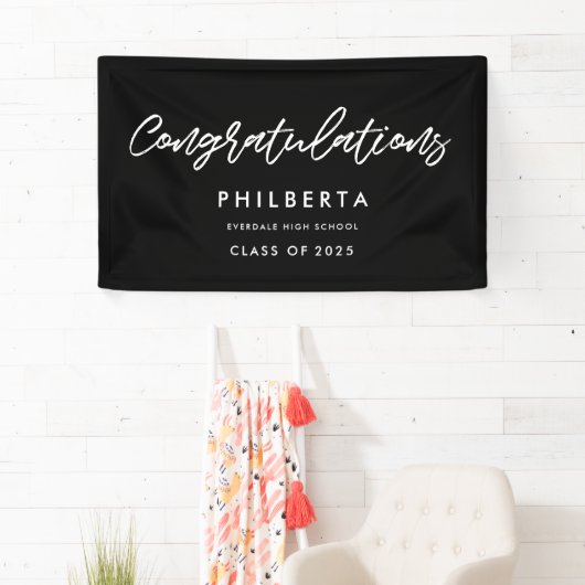 Gefeliciteerd met de moderne Graduation party Spandoek (Insitu)