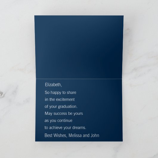 Gefeliciteerd met de naam van Blue Maize Afstudere Kaart (Binnen)