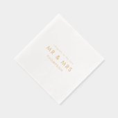 Gefeliciteerd met de naam van de jonggehuwden folie servetten (Rechts)