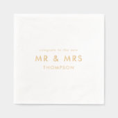 Gefeliciteerd met de naam van de jonggehuwden folie servetten (Voorkant)