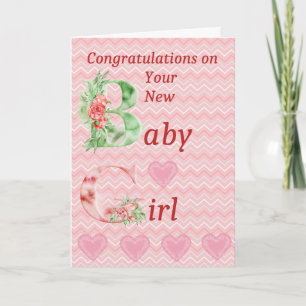 Gefeliciteerd met de New Baby Girl Kaart in Roze