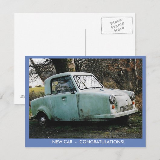 Gefeliciteerd met de nieuwe auto briefkaart (Voorkant / Achterkant)