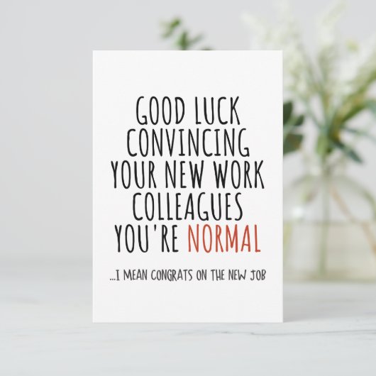 Gefeliciteerd met de nieuwe baan bedankkaart (Staand voorkant)