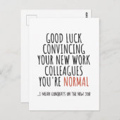 Gefeliciteerd met de nieuwe baan briefkaart (Voorkant / Achterkant)