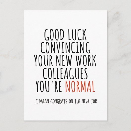 Gefeliciteerd met de nieuwe baan briefkaart (Voorkant)