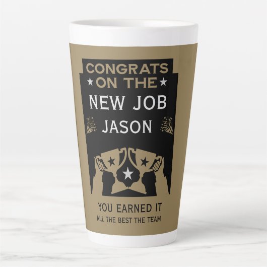 Gefeliciteerd met de Nieuwe Baan Goud Latte Mok (Voorkant)