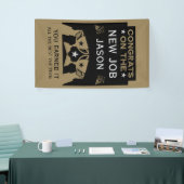 Gefeliciteerd met de nieuwe baan in goud spandoek (Beurs)