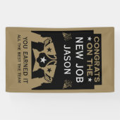 Gefeliciteerd met de nieuwe baan in goud spandoek (Horizontaal)