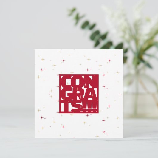 Gefeliciteerd met de Nieuwe Baan (Rood) Kaart (Staand voorkant)