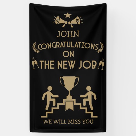 Gefeliciteerd Met De Nieuwe Baan Spandoek (Verticaal)
