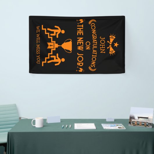 Gefeliciteerd met de nieuwe baan spandoek (Beurs)