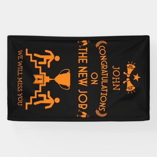 Gefeliciteerd met de nieuwe baan spandoek (Horizontaal)