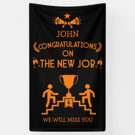 Gefeliciteerd met de nieuwe baan spandoek (Verticaal)