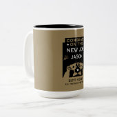 Gefeliciteerd met de nieuwe baan tweekleurige koffiemok (Voorkant links)