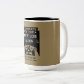 Gefeliciteerd met de nieuwe baan tweekleurige koffiemok (Voorkant rechts)