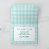 Gefeliciteerd met de nieuwe baby, blauwgroen gestr kaart (Binnen)