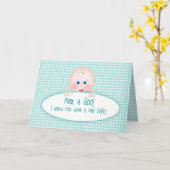Gefeliciteerd met de nieuwe baby, blauwgroen gestr kaart (Gele Bloem)