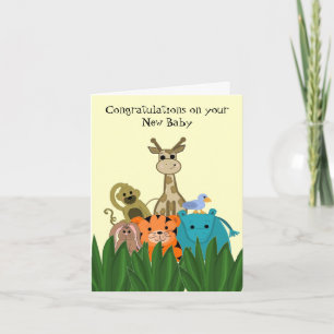 Gefeliciteerd met de nieuwe baby in de dierentuin kaart