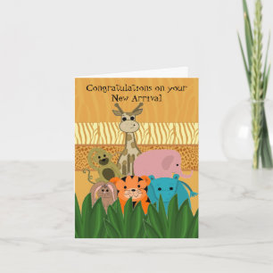 Gefeliciteerd met de nieuwe baby in de dierentuin kaart