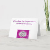 Gefeliciteerd met de nieuwe baby meisje Phlox Kaart (Achterkant)