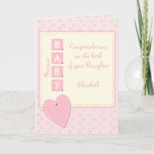 Gefeliciteerd met de nieuwe baby meisje roze kaart