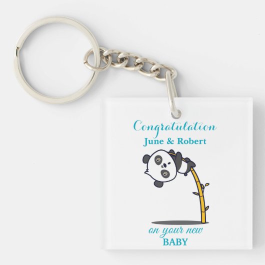 Gefeliciteerd met de nieuwe baby sleutelhanger (voorkant)