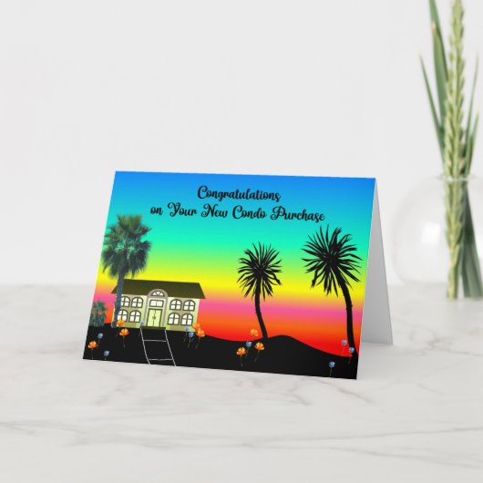 Gefeliciteerd met de nieuwe Condo-aankoop Bedankkaart (Voorkant)