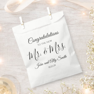 Gefeliciteerd met de nieuwe Mr. & Mrs. Favor tasse Bedankzakje