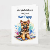 Gefeliciteerd met de nieuwe pup! Duitse herder Kaart (Voorkant)