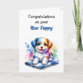Gefeliciteerd met de Nieuwe Puppy! Kaart (Voorkant)
