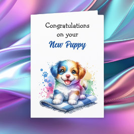Gefeliciteerd met de Nieuwe Puppy! Kaart