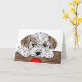 Gefeliciteerd met de Nieuwe Puppy! Kaart (Gele Bloem)