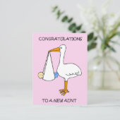 Gefeliciteerd met de nieuwe tante van een baby briefkaart (Staand voorkant)