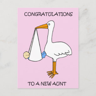 Gefeliciteerd met de nieuwe tante van een baby briefkaart