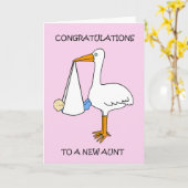 Gefeliciteerd met de nieuwe tante van een baby kaart (Gele Bloem)