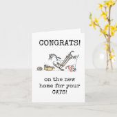 Gefeliciteerd met de nieuwe thuis voor uw katten k kaart (Gele Bloem)