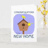 Gefeliciteerd met de nieuwe thuisvogel nestkast kaart (Gele Bloem)