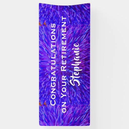 Gefeliciteerd met de Paarse Floral Closeup Spandoek (Verticaal)