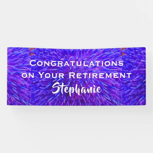 Gefeliciteerd met de Paarse Floral Closeup Spandoek (Horizontaal)