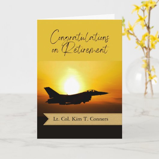 Gefeliciteerd met de pensionering van de luchtmach kaart (Gele Bloem)