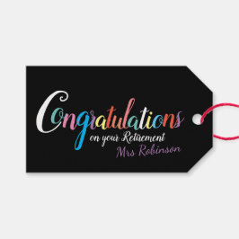 Gefeliciteerd met de pensionering van leraren cadeaulabel