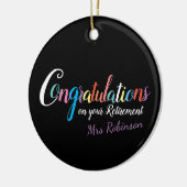 Gefeliciteerd met de pensionering van leraren keramisch ornament (Links)