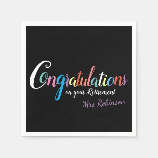 Gefeliciteerd met de pensionering van leraren servet (Voorkant)