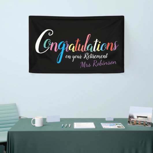 Gefeliciteerd met de pensionering van leraren spandoek (Beurs)