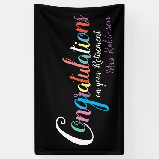 Gefeliciteerd met de pensionering van leraren spandoek (Verticaal)