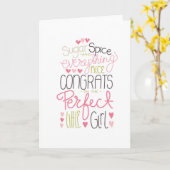Gefeliciteerd met de perfecte kleine meisje geboor kaart (Gele Bloem)
