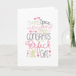 Gefeliciteerd met de perfecte kleine meisje geboor kaart