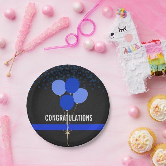 Gefeliciteerd met de politiepartij papieren bordje (Feest)