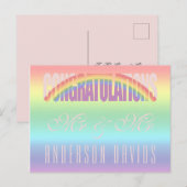 Gefeliciteerd met de regenboogvlag van het homoste briefkaart (Voorkant / Achterkant)